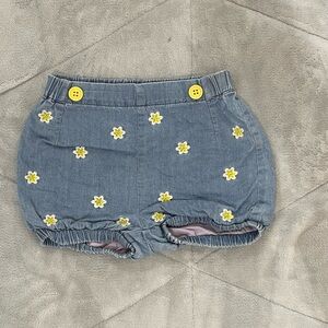 Baby Boden Blue Bloomers with Yellow Floral Accents
